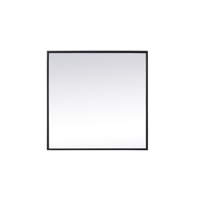Elegant Lighting Metal Frame Square Mirror 24 inch in Black
