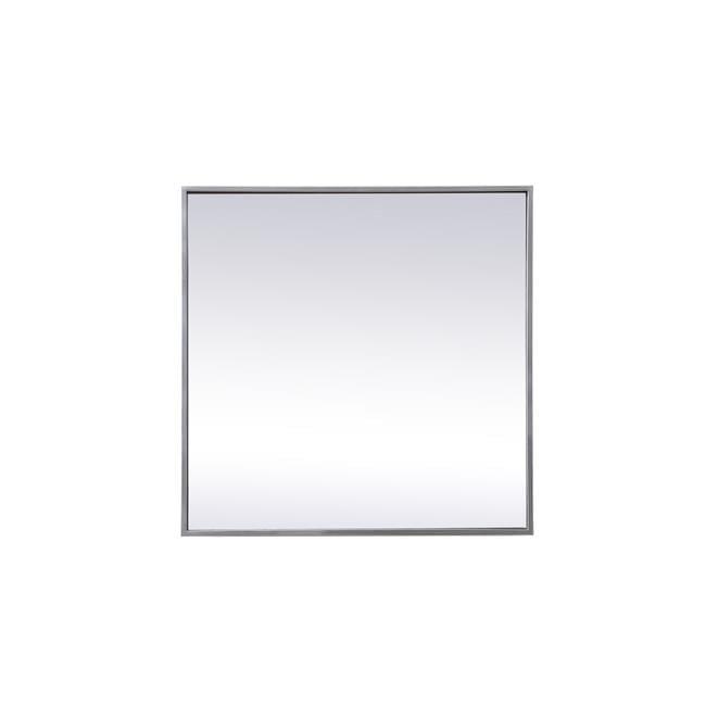 Elegant Lighting Metal Frame Square Mirror 24 inch in Silver
