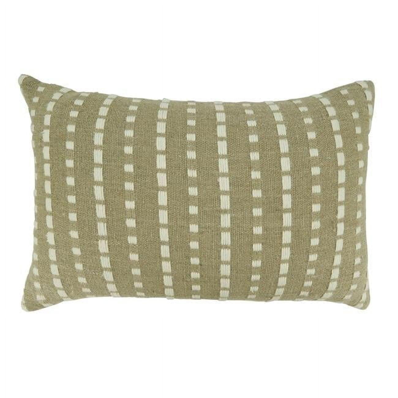 Saro Dudley Collection Striped Cotton Reversible Throw Pillow