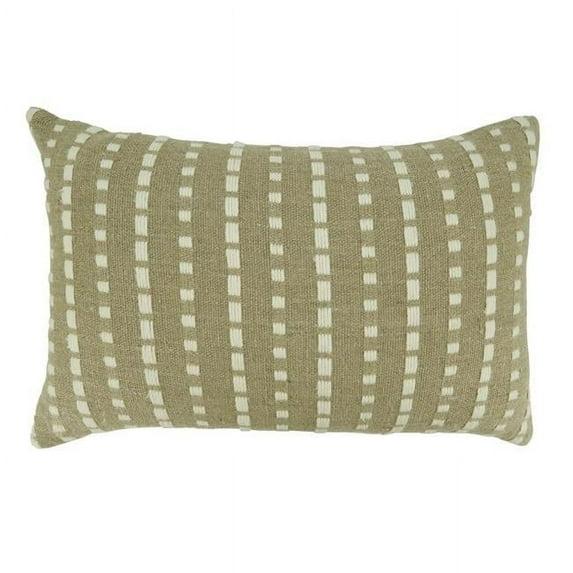 Saro Dudley Collection Striped Cotton Reversible Throw Pillow