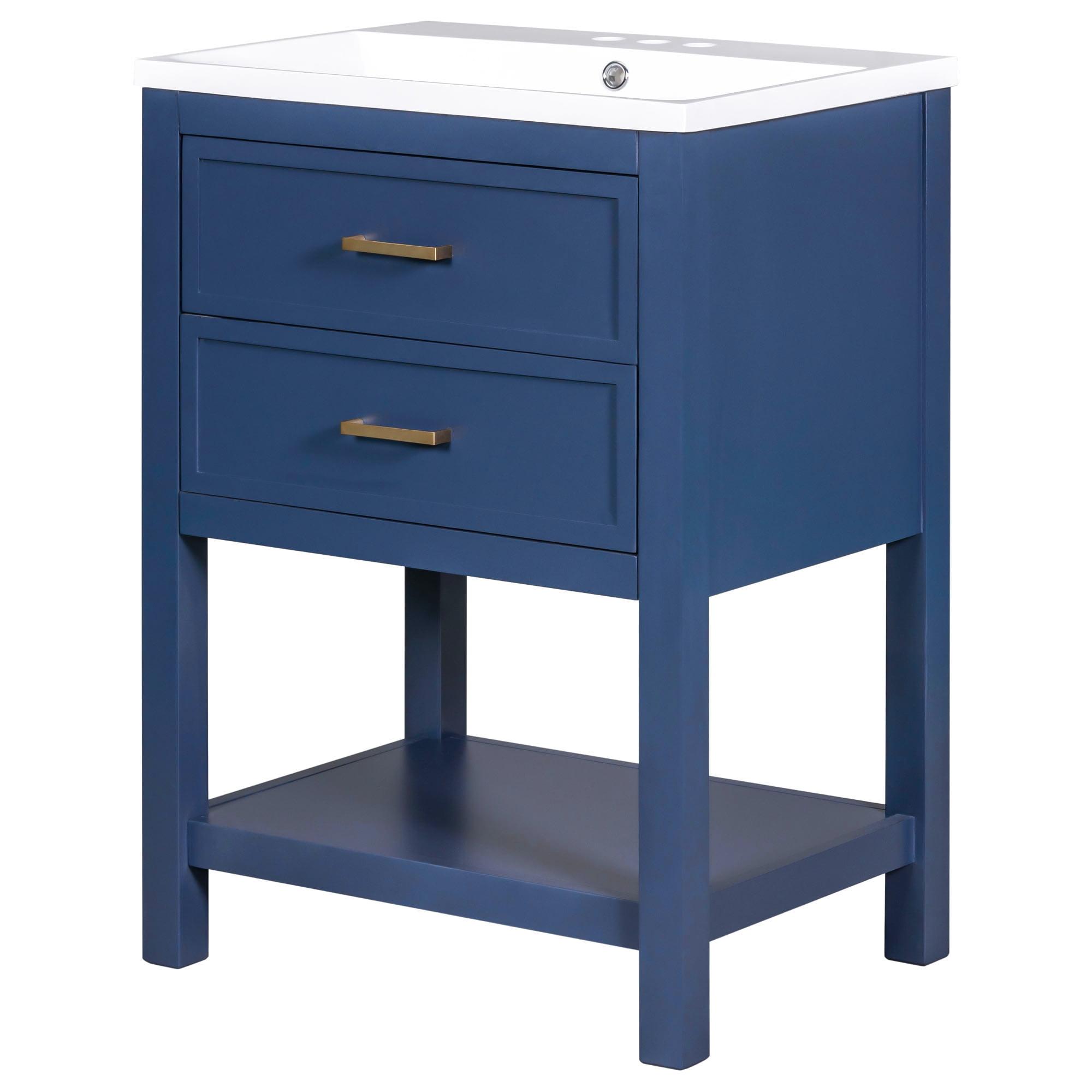 24'' Blue Porcelain Sink Vanity with MDF Cabinet