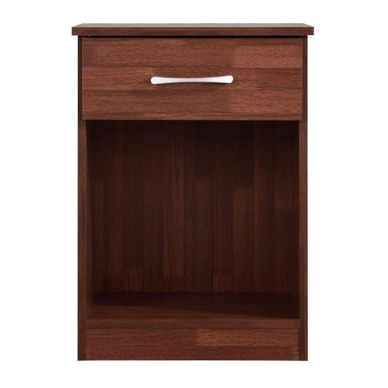 Passion Furniture Lindsey 1-Drawer Cherry Nightstand (24 in. H x 18 in. W x 16 in. D)