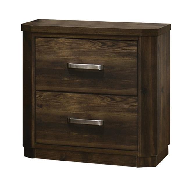 Elettra Transitional Rustic Walnut 2-Drawer Nightstand