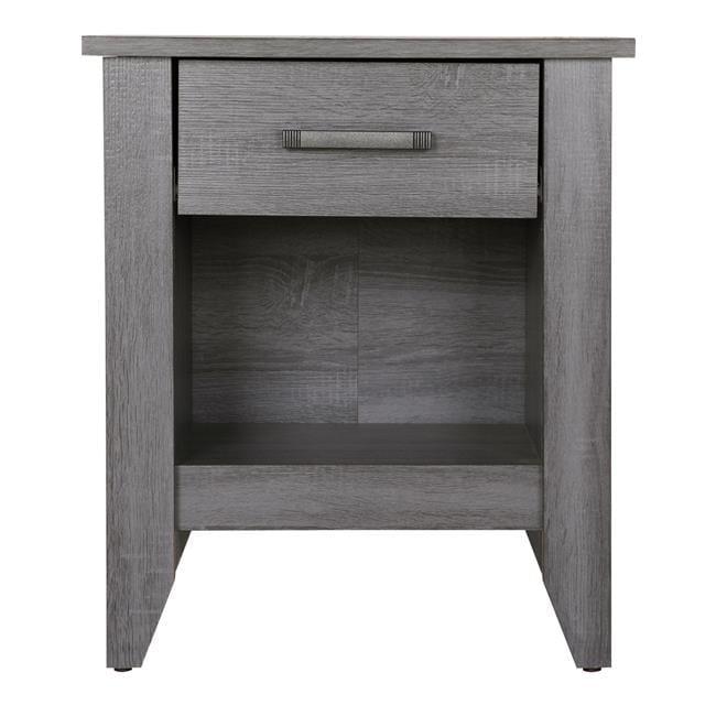 Passion Furniture Lennox 1-Drawer Gray Nightstand (24 in. H x 21 in. W x 18 in. D)