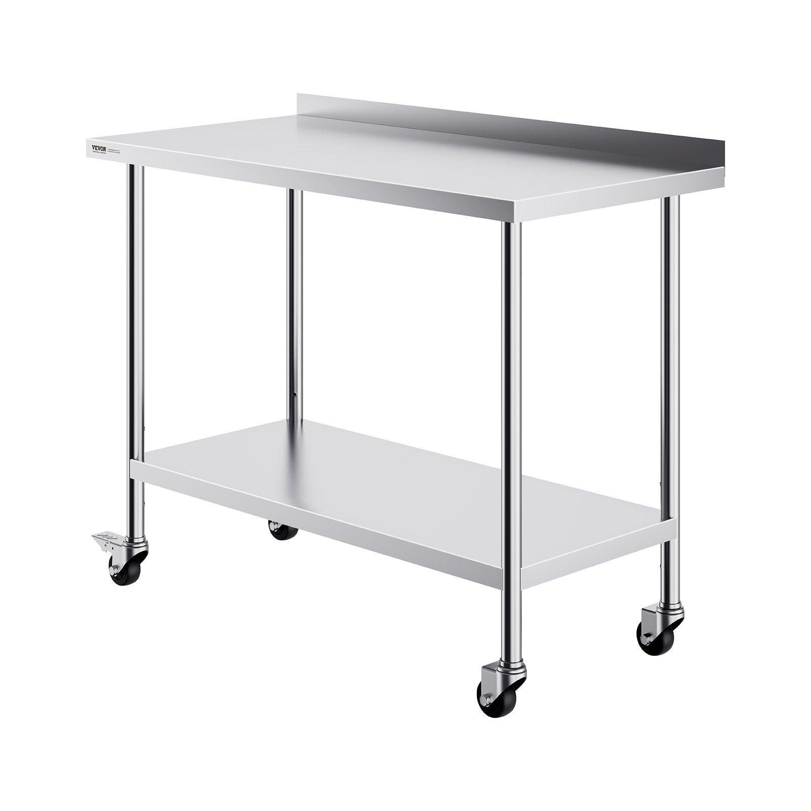 VEVOR VEVOR Stainless Steel 24'' W x 40'' H Adjustable Portable Work Table