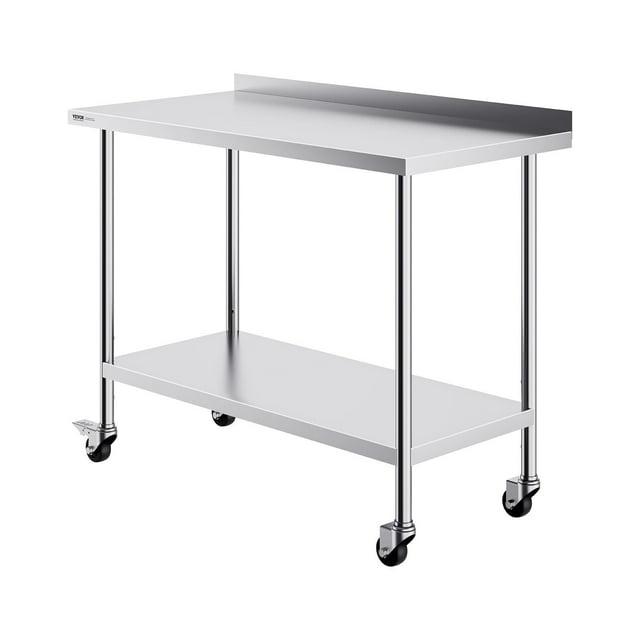 VEVOR VEVOR Stainless Steel 24'' W x 40'' H Adjustable Portable Work Table
