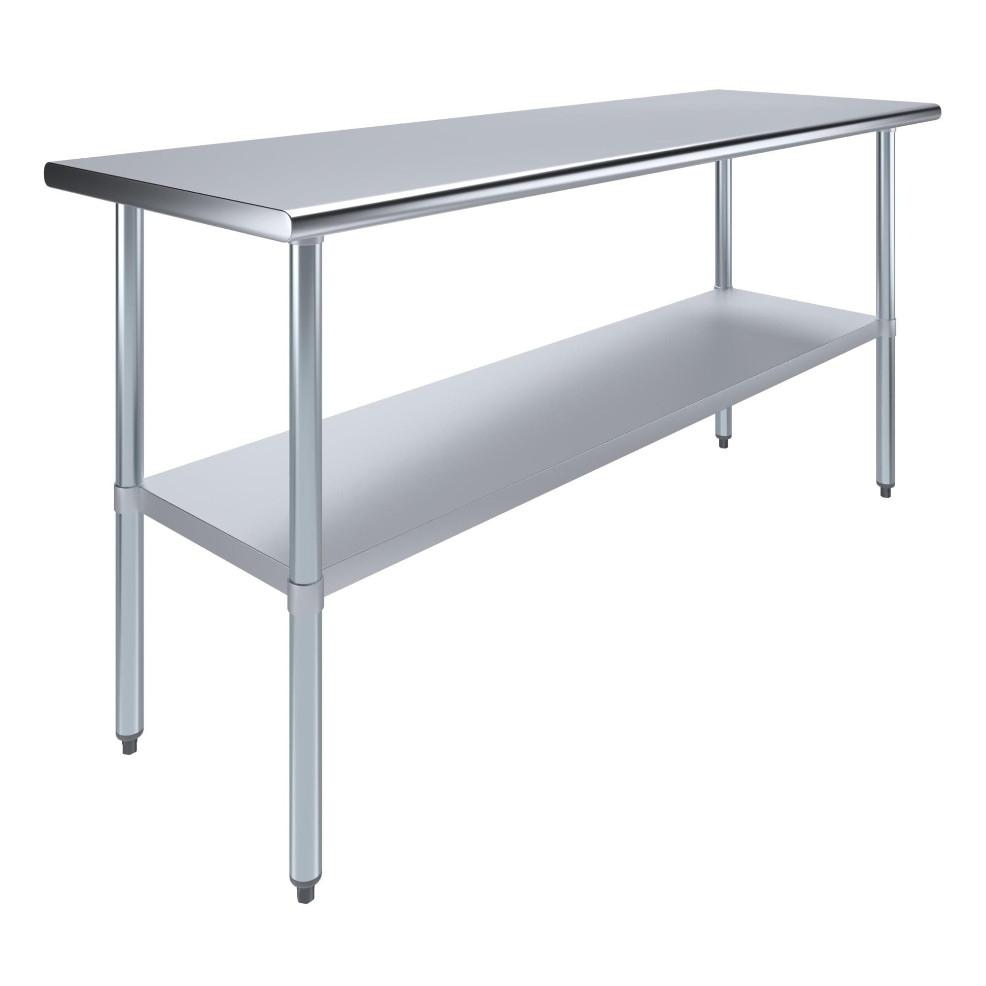 Stainless Steel Work Table with Undershelf. Metal Prep Table. NSF - Certified