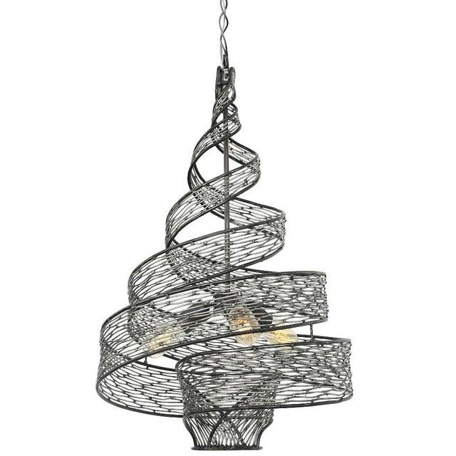 240P03SL-Varaluz Lighting-Flow - Three Light Medium Pendant-Steel Finish