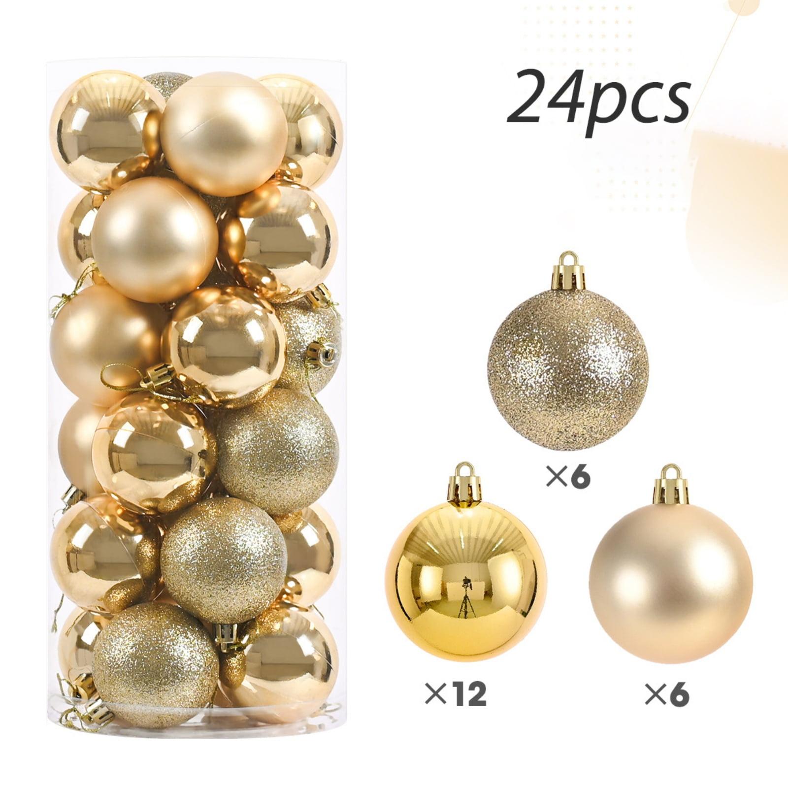 Set of 24 Mini Shatterproof Christmas Balls Tree Ornaments Party Decoration, 3cm/1.1inch gold 3cm