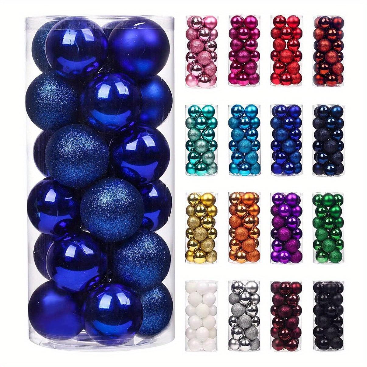 Emopeak 24Pcs Christmas Balls Ornaments for Xmas Christmas Tree - Mini Shatterproof Christmas Tree Decorations Hanging Ball for Holiday Wedding Party Decoration, Royal Blue