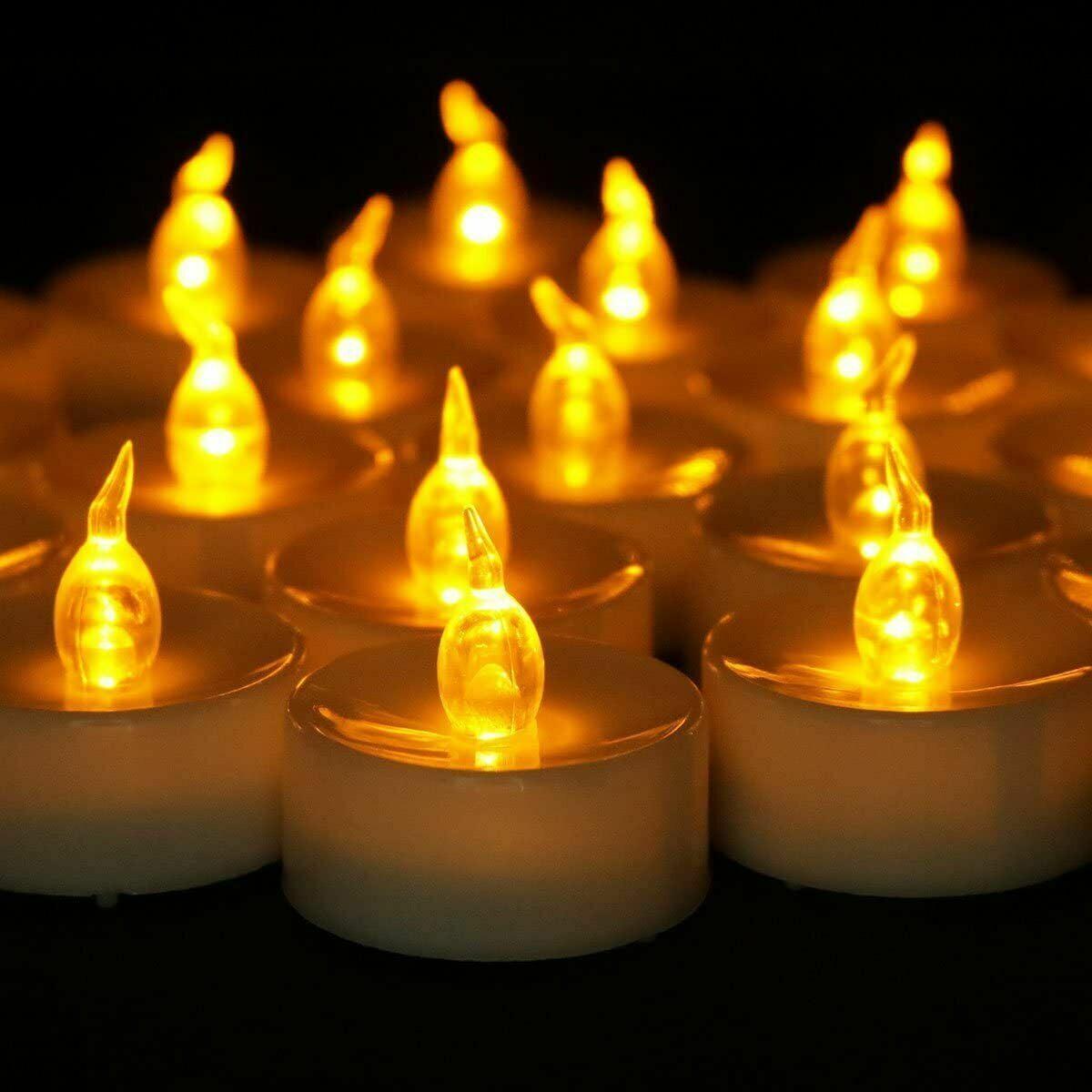 24-Piece Yellow LED Flameless Tealight Candles