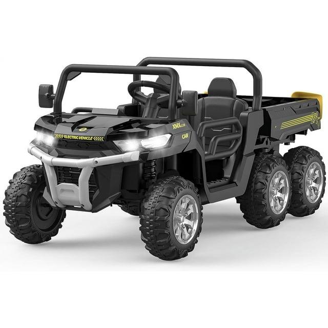 Danolapsi 2-Seater Ride on Car,6X6 24V Kids Ride On Dump Truck 2 Seater Ride On Car with Remote Control Electric Utility Vehicles UTV Battery Powered 6 Wheeler with EVA Tires Wheels,(ship in 2 boxes)