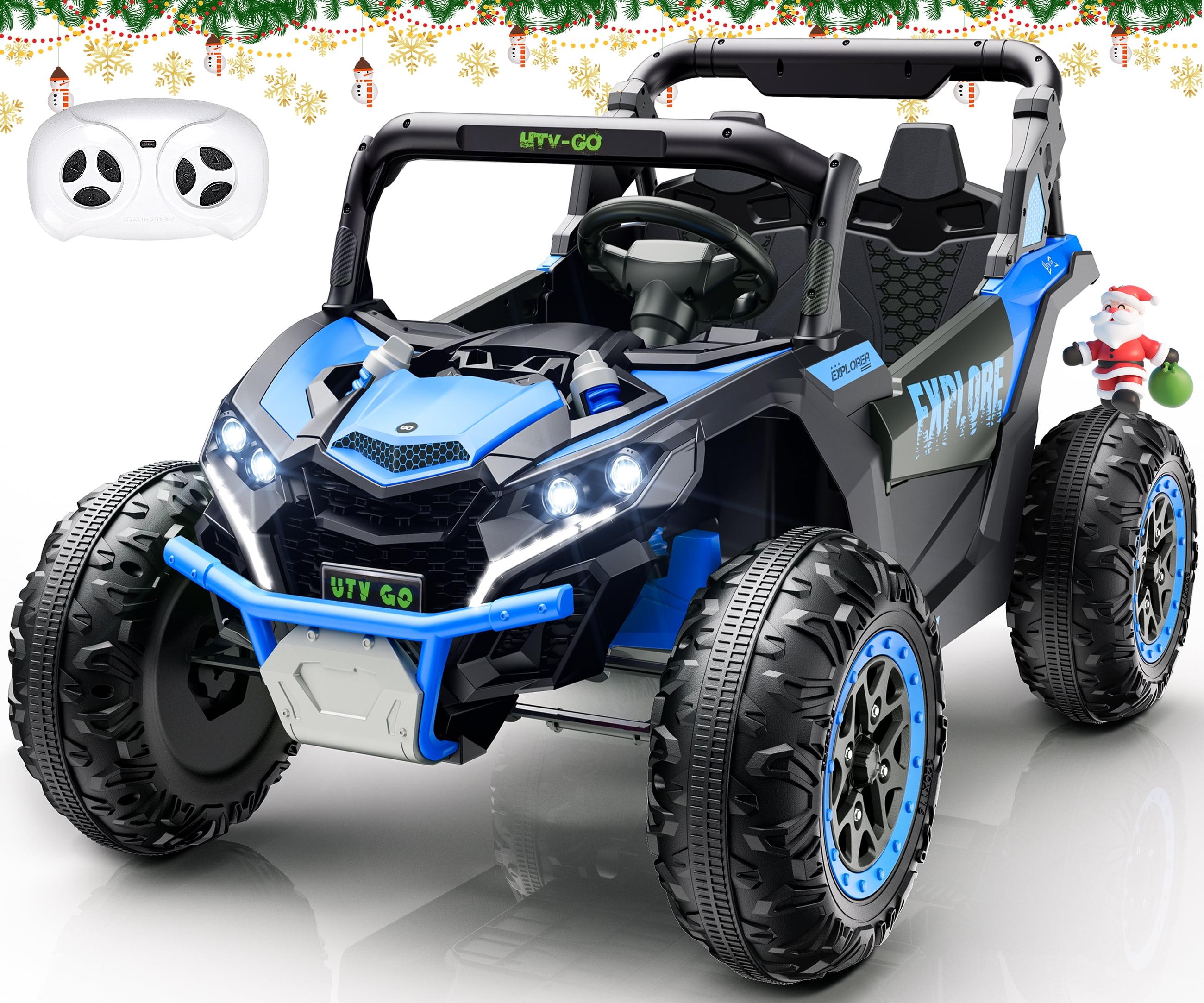 iYofe 24V Ride on Toys for Kids, Kids Ride on Car for Boys Girls 3-6, Powered Ride on UTV Electric Cars for Kids with Remote Control, Bluetooth Music, LED Lights, 4 Wheels Spring Suspension, Blue