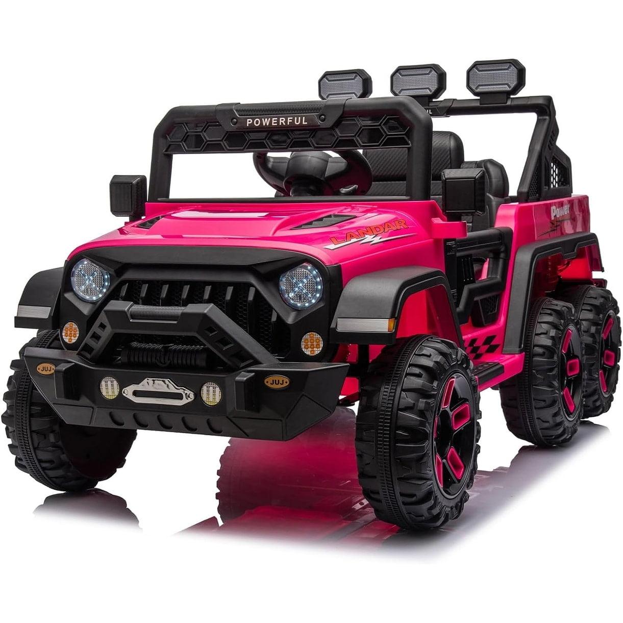 WhizMax 24V Ride On Truck Car with Parent Remote Control,4WD Electric Vehicles with Music,Cool Lighting,spacious Storage In The Rear for Boys Girls Birthday New Year Gifts