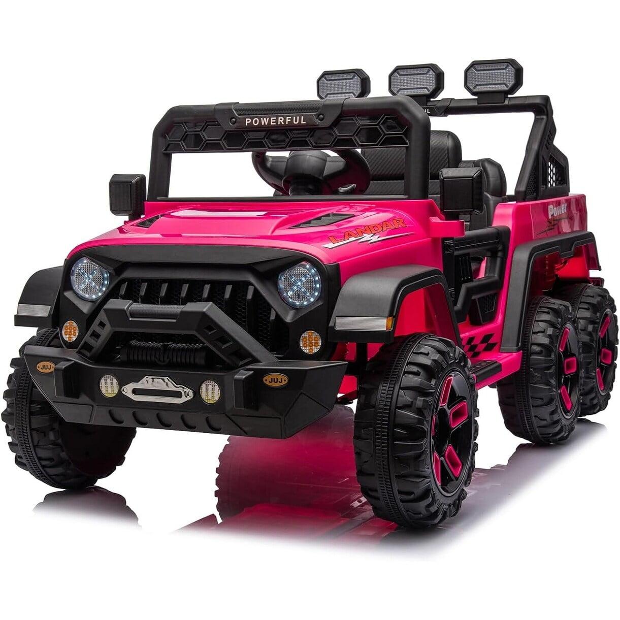 DEARAUTO DearAuto 24v Kids Ride On Car With Eva Tires, 4x75w Motors, Four Wheel Suspension, 3 Adjustable Speed, Mp3, Bluetooth,powered Ride On Truck For Kids