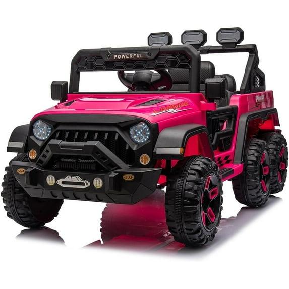 DEARAUTO DearAuto 24v Kids Ride On Car With Eva Tires, 4x75w Motors, Four Wheel Suspension, 3 Adjustable Speed, Mp3, Bluetooth,powered Ride On Truck For Kids