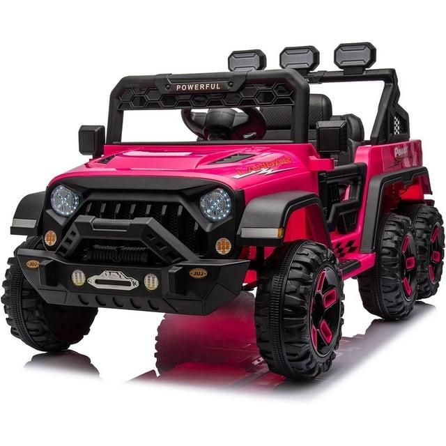 DEARAUTO DearAuto 24v Kids Ride On Car With Eva Tires, 4x75w Motors, Four Wheel Suspension, 3 Adjustable Speed, Mp3, Bluetooth,powered Ride On Truck For Kids