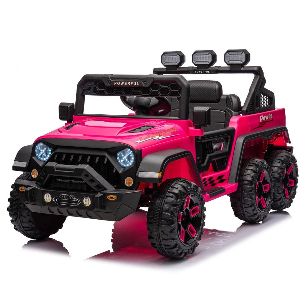 WhizMax 24V Ride On Truck Car with Parent Remote Control,4WD Electric Vehicles with Music,Cool Lighting,spacious Storage In The Rear for Boys Girls Birthday New Year Gifts