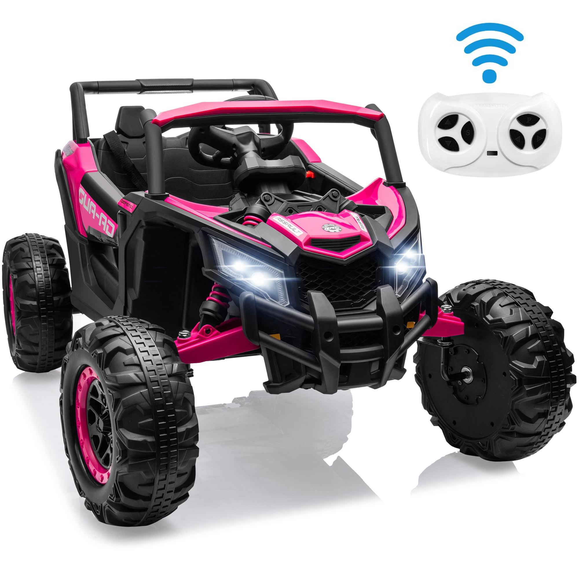 24V Kids Ride on Toy , 2WD Electric Ride on Car for Kids with Remote Control, Bluetooth,and Music, Pink