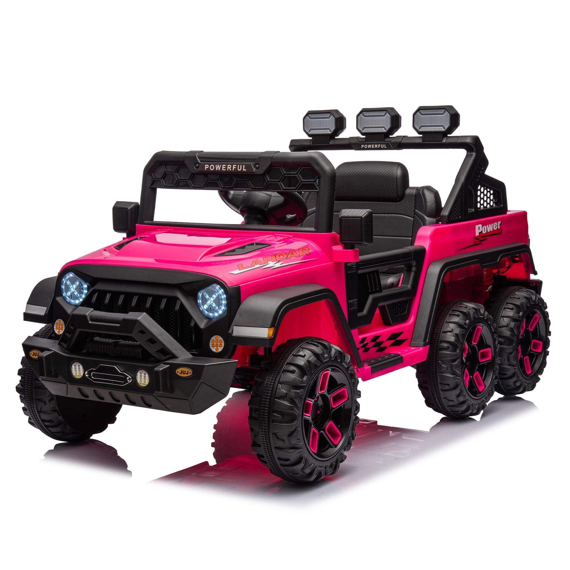 WhizMax 24V Ride On Truck Car with Parent Remote Control,4WD Electric Vehicles with Music,Cool Lighting,spacious Storage In The Rear for Boys Girls Birthday New Year Gifts