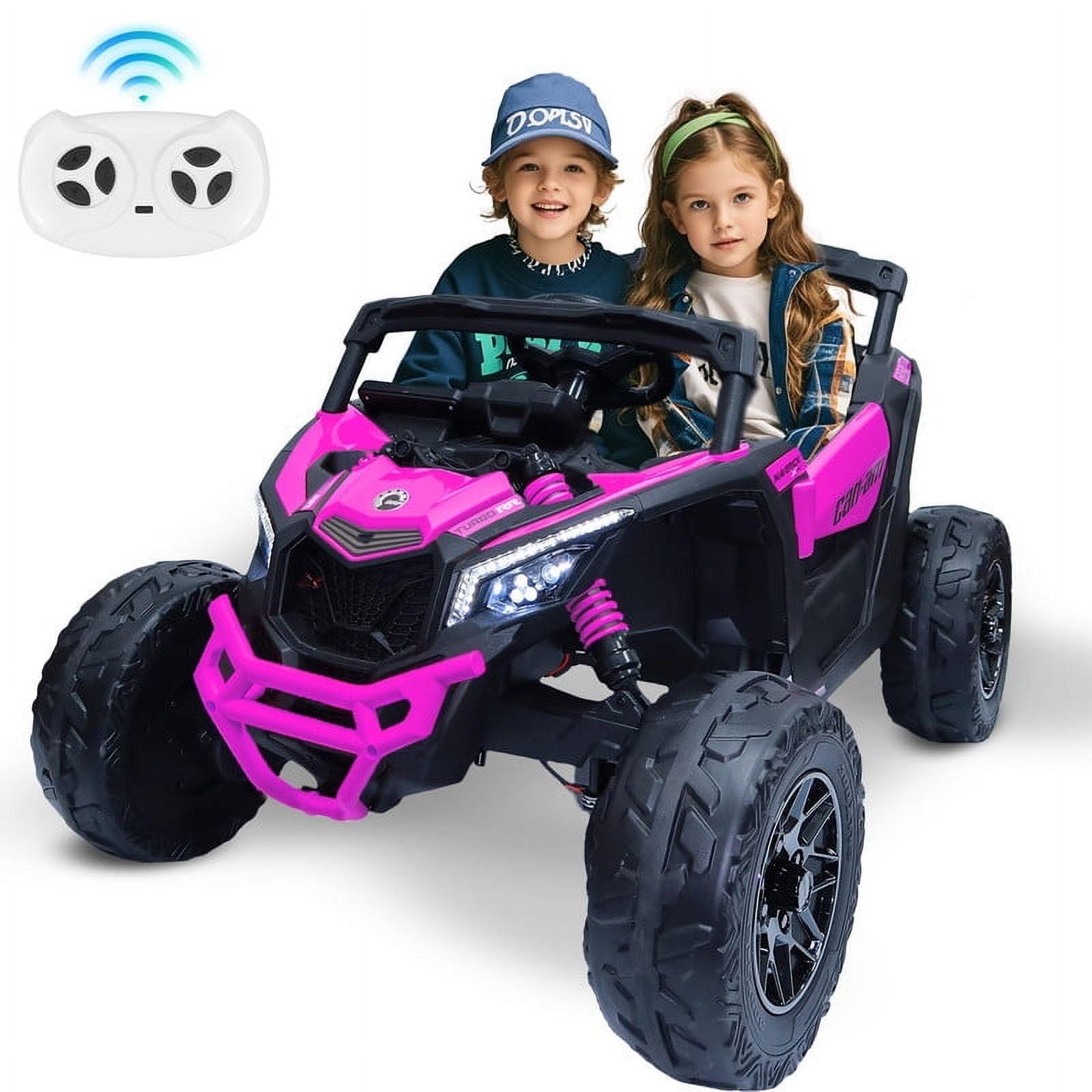 24V Kids Ride on Toy , 2WD Electric Ride on Car for Kids with Remote Control, Bluetooth,and Music, Pink