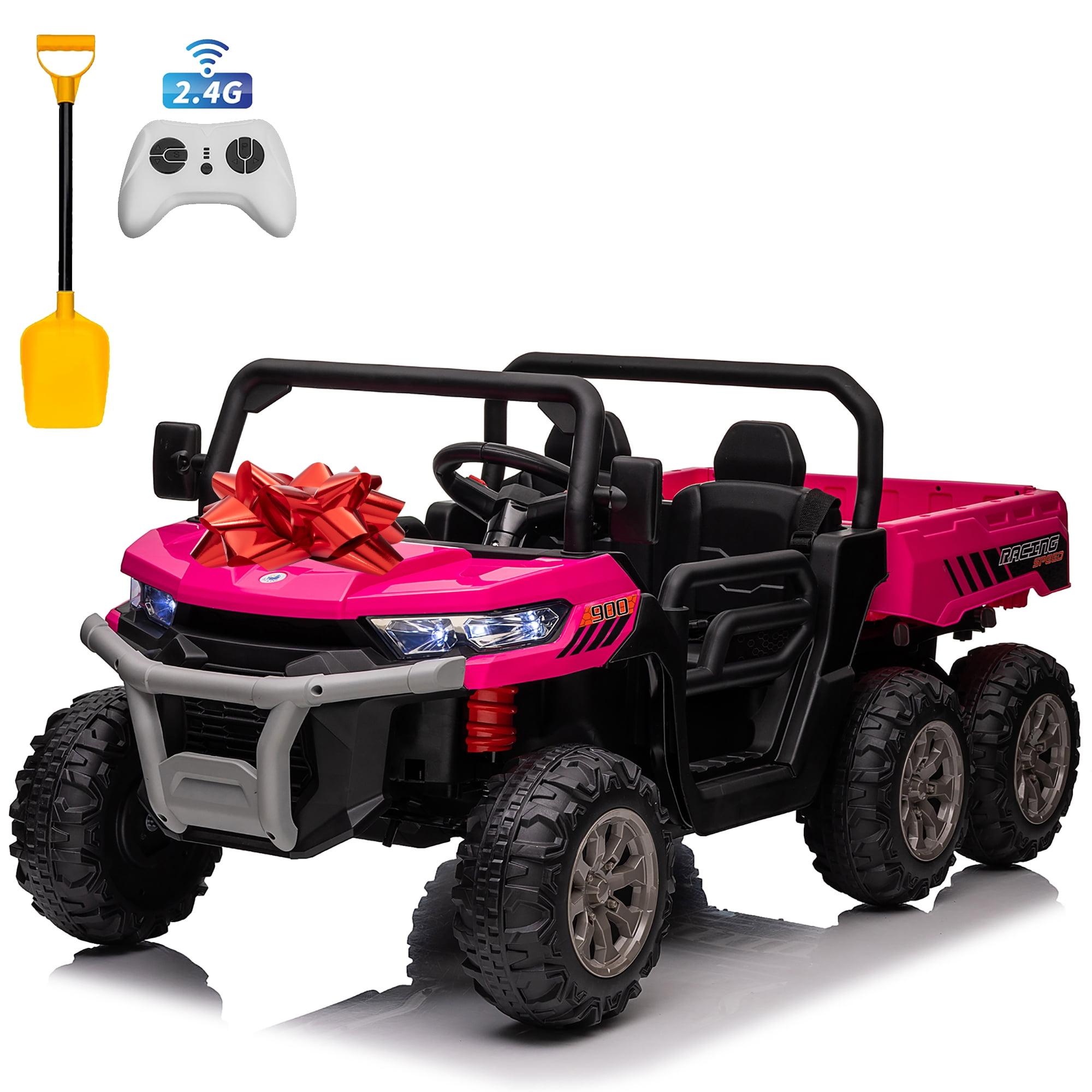 Pink 24V Kids Ride-On Truck with Remote Control and Electric Dump Bed