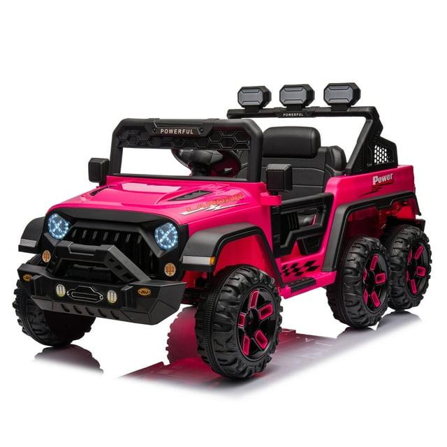 DEARAUTO DearAuto 24v Kids Ride On Car With Eva Tires, 4x75w Motors, Four Wheel Suspension, 3 Adjustable Speed, Mp3, Bluetooth,powered Ride On Truck For Kids