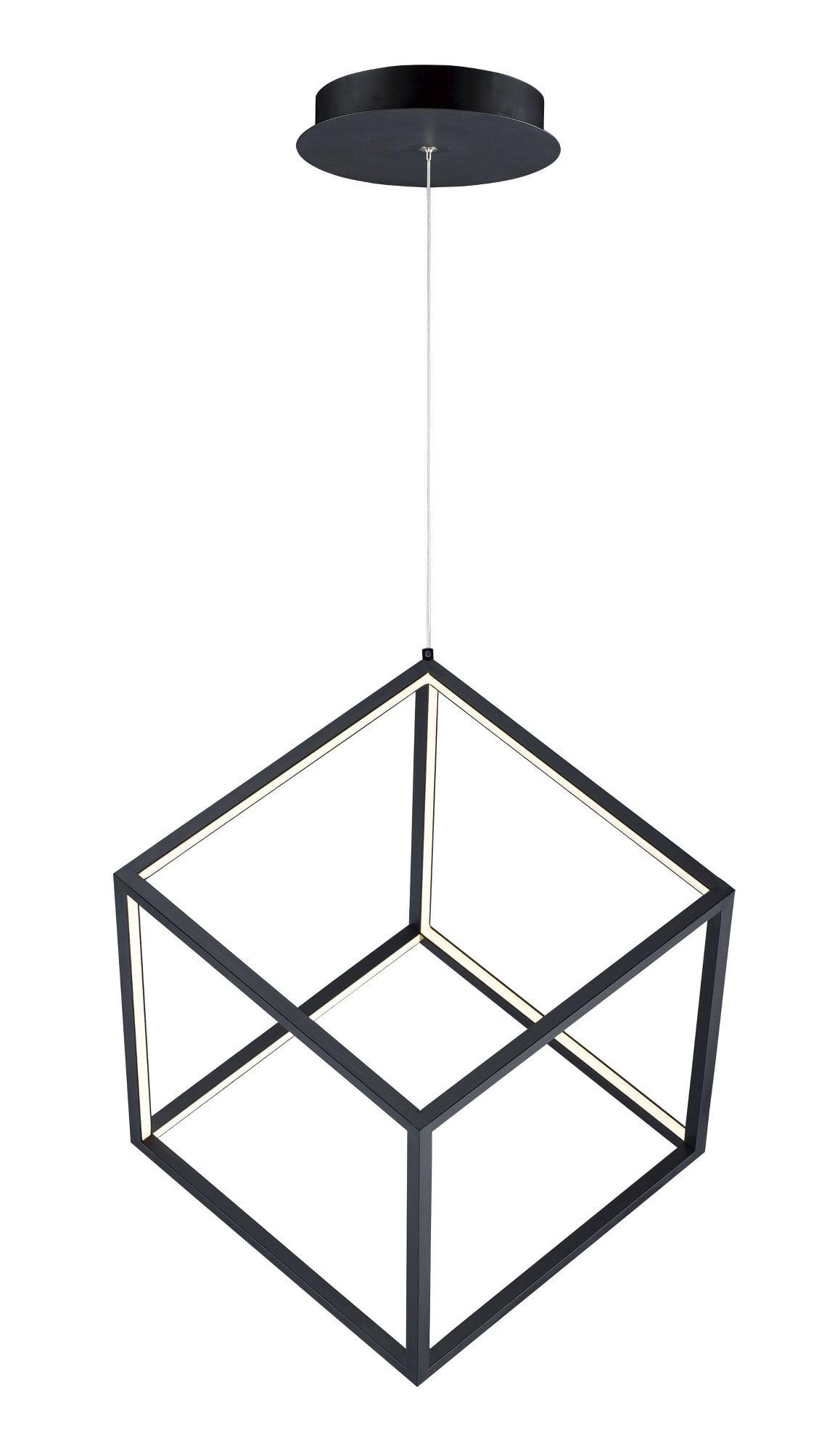 E30582-BK-ET2 Lighting-4 Square-24W 1 LED Pendant-20.5 Inches wide by 21 inches high-Black Finish
