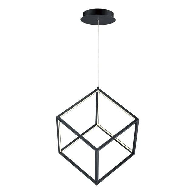 E30582-BK-ET2 Lighting-4 Square-24W 1 LED Pendant-20.5 Inches wide by 21 inches high-Black Finish