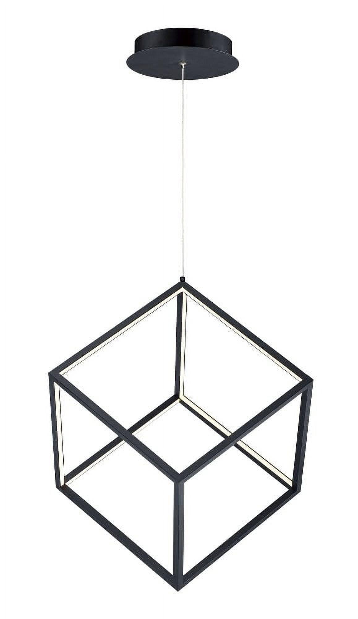 E30582-BK-ET2 Lighting-4 Square-24W 1 LED Pendant-20.5 Inches wide by 21 inches high-Black Finish