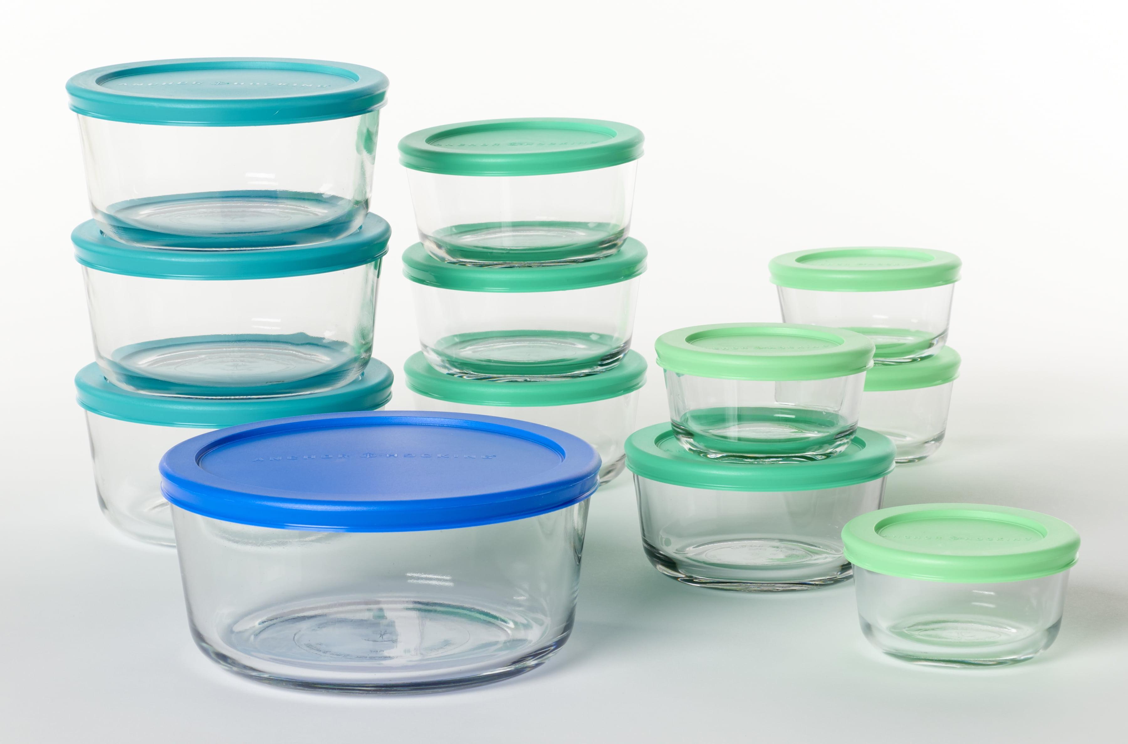 Anchor Hocking 24pc Glass SnugFit Food Storage Container Set: Oven & Freezer Safe, Microwave Safe Without Lid, Dishwasher Safe