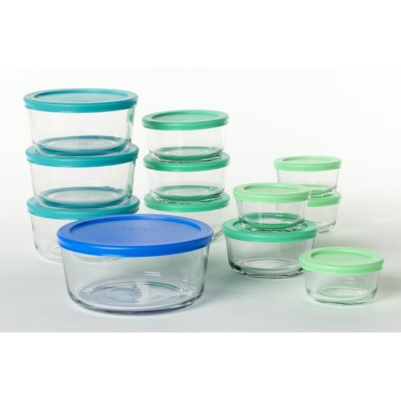 Anchor Hocking 24pc Glass SnugFit Food Storage Container Set: Oven & Freezer Safe, Microwave Safe Without Lid, Dishwasher Safe