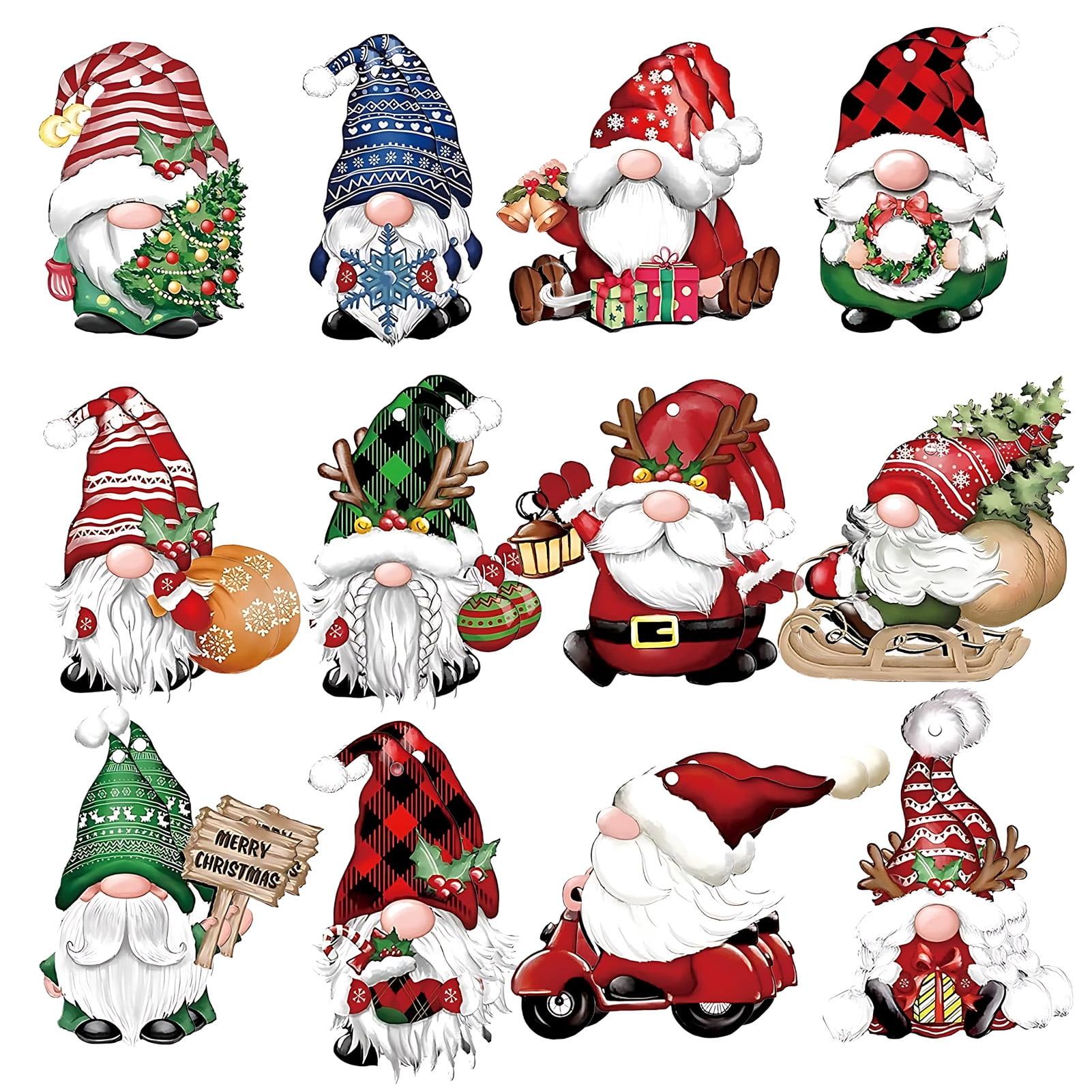 24pcs Gnome Christmas Ornaments Set - Festive Decorations with Wooden Gnomes for Tree Adornments & Ultimate Holiday Celebration Accessories