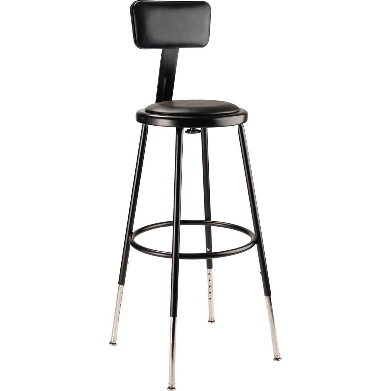 Backed Adjustable Height Ergonomic Industrial Stool with Footring