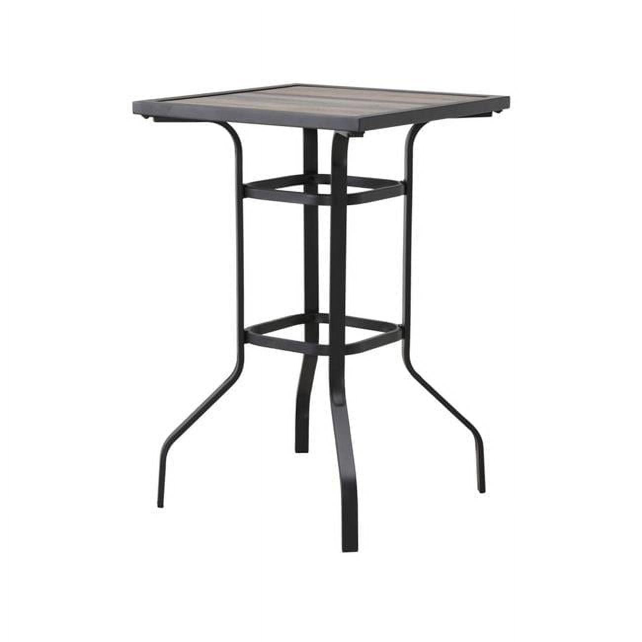 25" Brown and Black Metal Square Outdoor Bistro Table