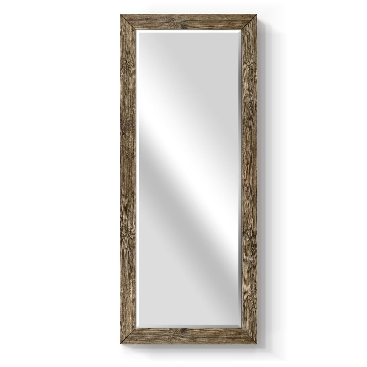 Walnut Wood Framed Full Length Leaning Mirror, 25 x 61 inches