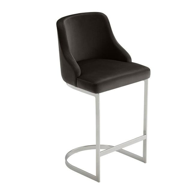 Orren Ellis Upholstered Bar Stool Upholstered Counter Stool with Metal Frame