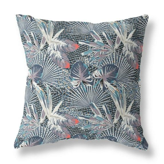 26†Purple Indigo Tropical Indoor Outdoor Throw Pillow
