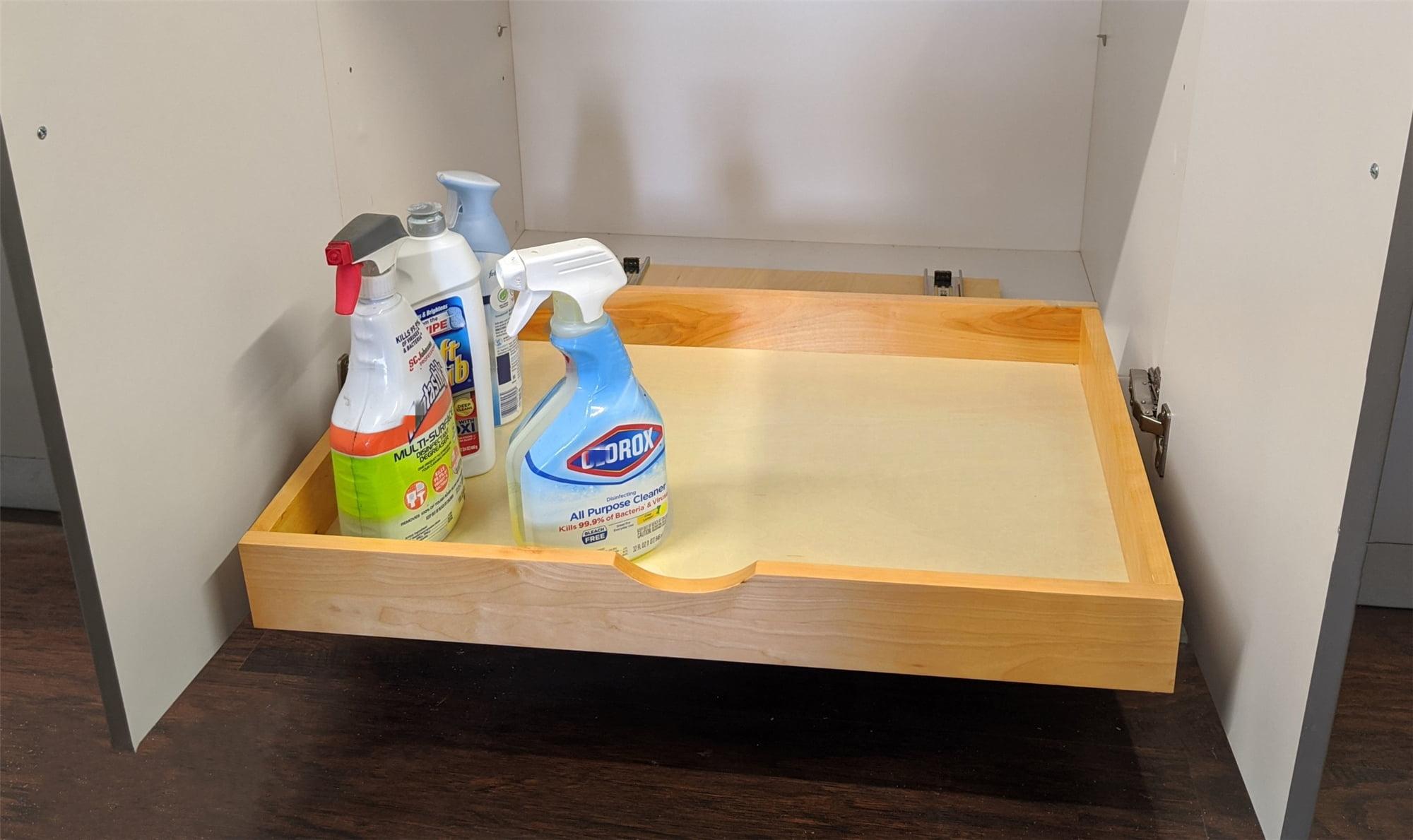 26'' Natural Wood Under Sink Pull-Out Drawer Organizer