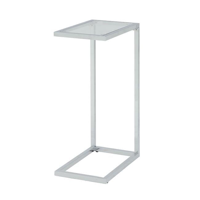 Carolina Cottage  Aggie Glass Top Accent Table - Chrome - 25.3 x 16 x 10 in.