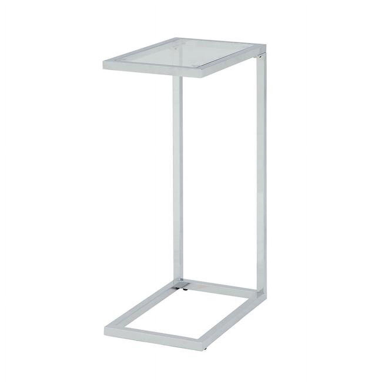 Chrome and Clear Glass Rectangular End Table, 26 in.