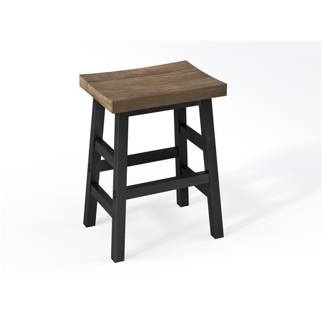 26" Pomona Reclaimed Wood Counter Height Barstool with Metal Legs Brown - Alaterre Furniture
