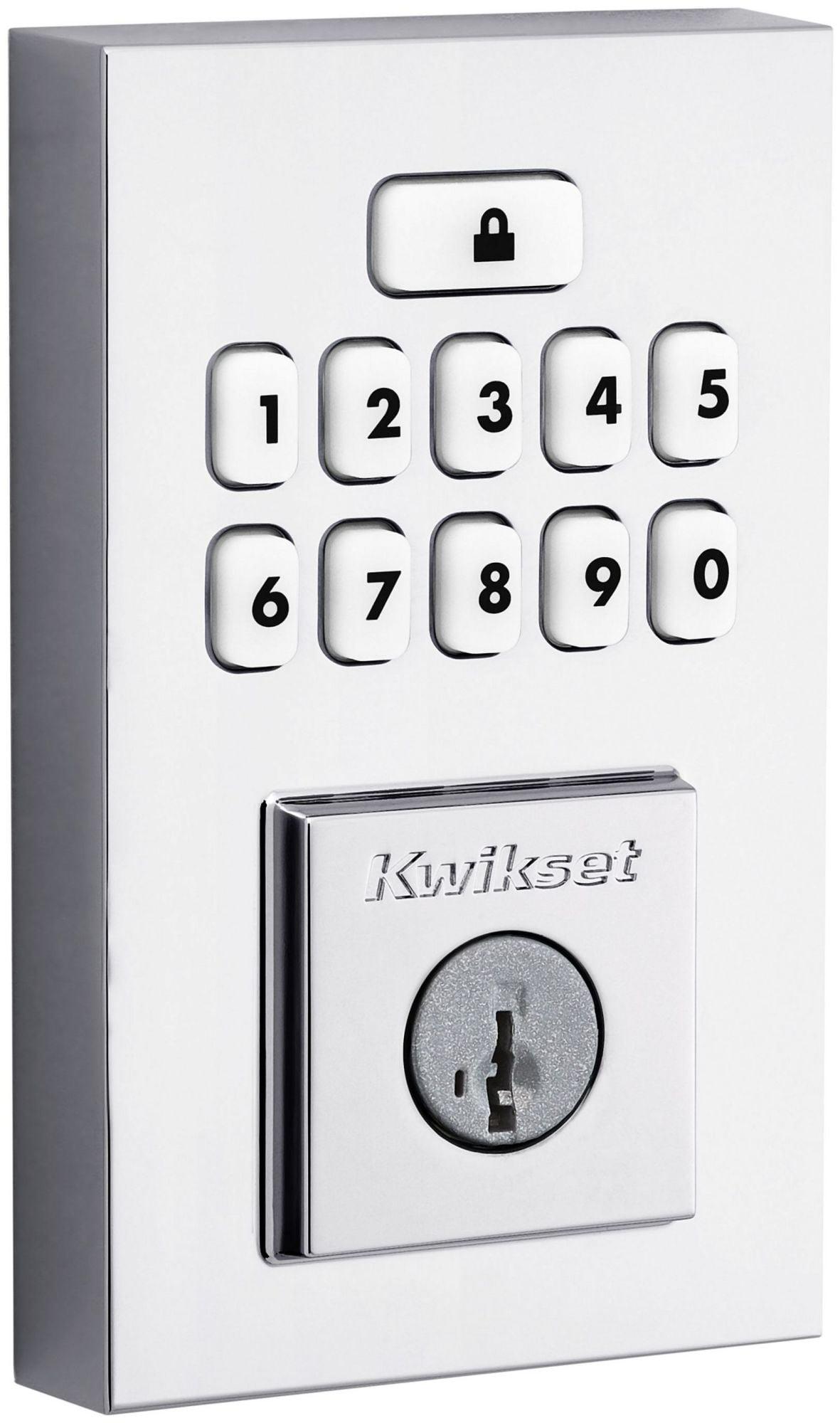 Polished Chrome Electronic Keypad Deadbolt with SmartKey