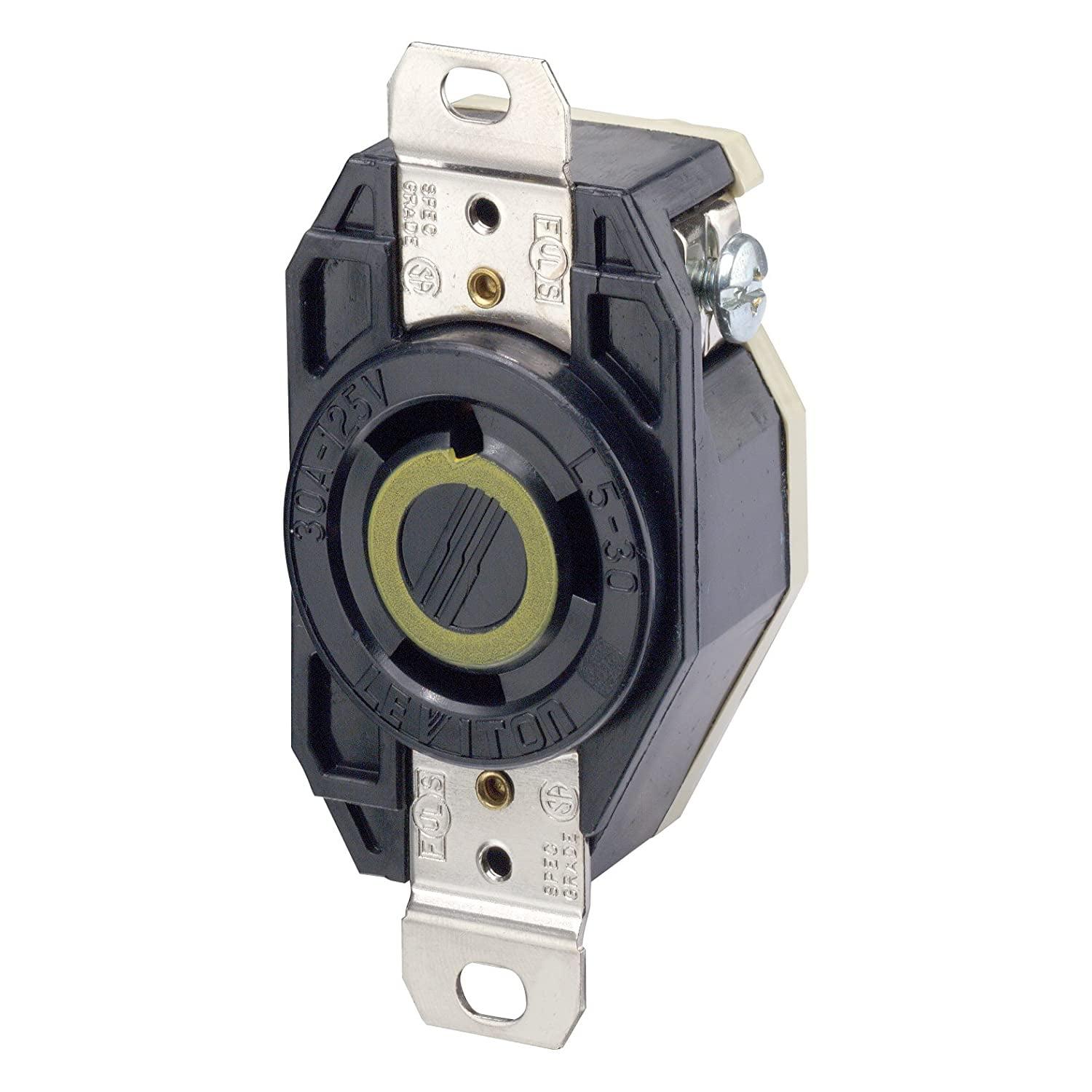 Black Industrial Grade Flush Mount Locking Receptacle