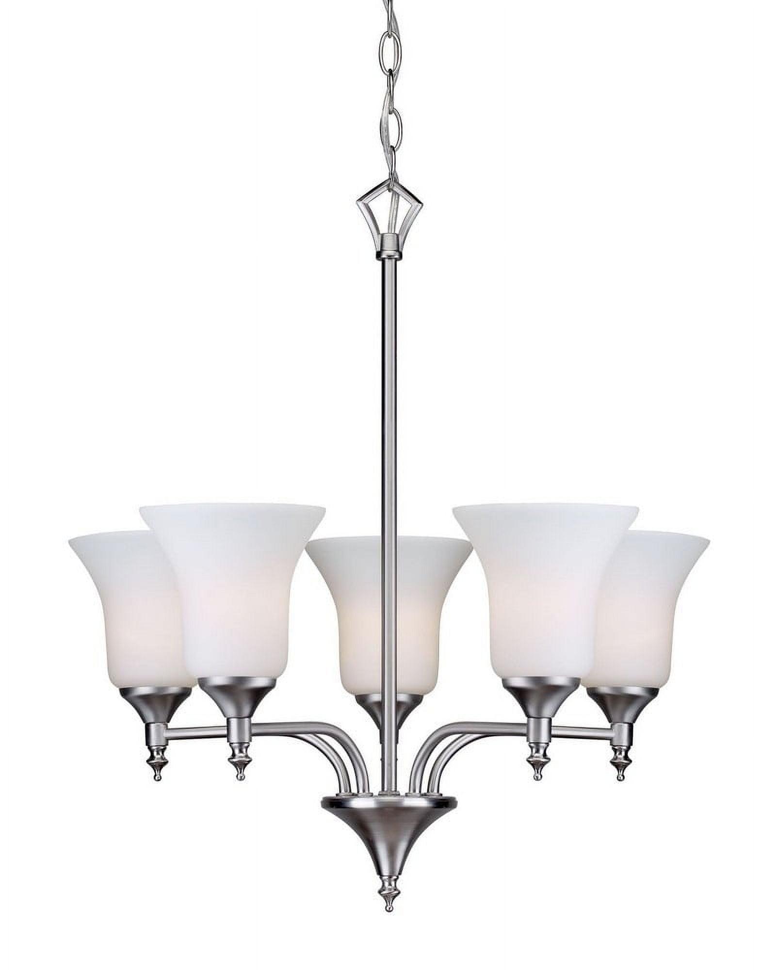 Gian Traditional Brushed Nickel 5-Light Chandelier