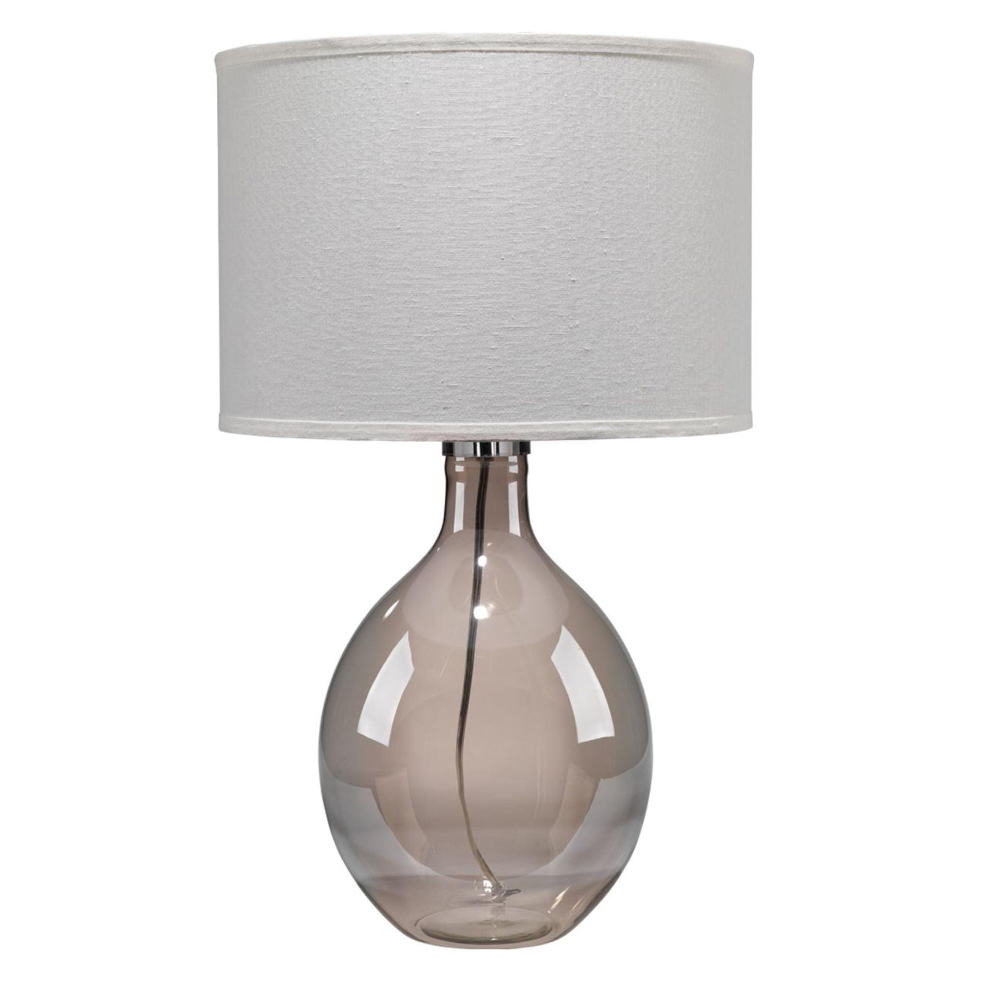 Juliette Glass Table Lamp Gray - Splendor Home: Modern Linen Shade, 3-Way Switch, UL Listed