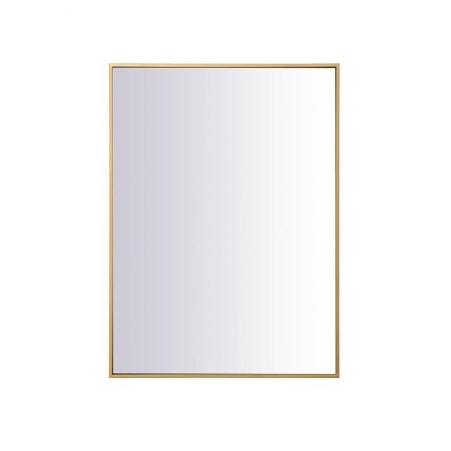 Elegant Lighting Metal frame rectangle mirror 27 inch in Brass