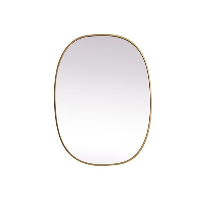 Brass Oval Metal Frame Bathroom Mirror