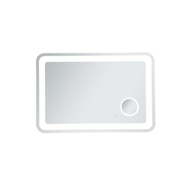 Elegant Lighting Lux 27in x 40in Hardwired LED mirror with magnifier and color changing temperature 3000K/4200K/6000K