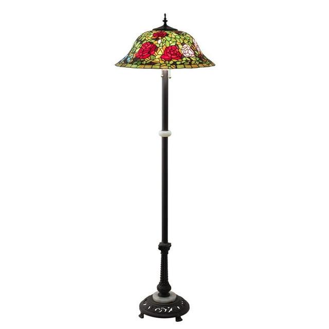 27821 Meyda 62" High Tiffany Rosebush Floor Lamp